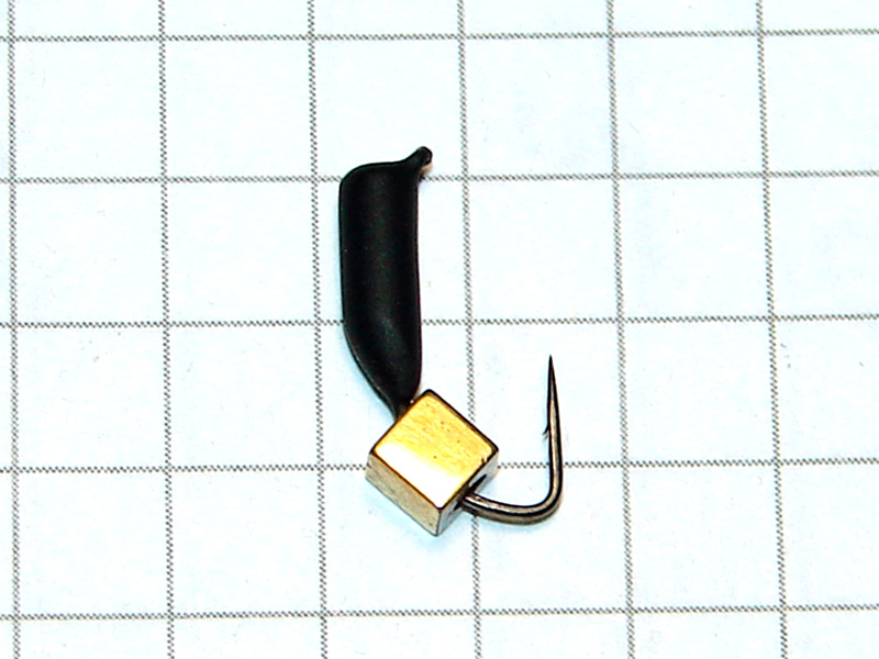 картинка D2,8 (0,65 гр) Мормышка УЛОВКА «гвоздик» с кубиком 4 мм (золотой) от магазина "Без насадки"