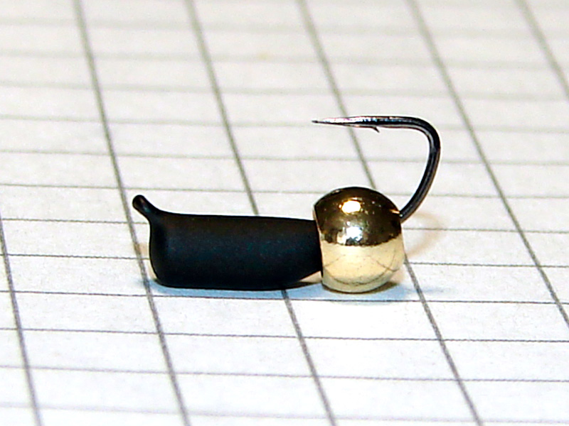 картинка D2,8 (0,65 гр) Мормышка УЛОВКА "гвоздик" с латунным шариком 3,8 мм (VARIVAS) чёрный матовый от магазина "Без насадки"