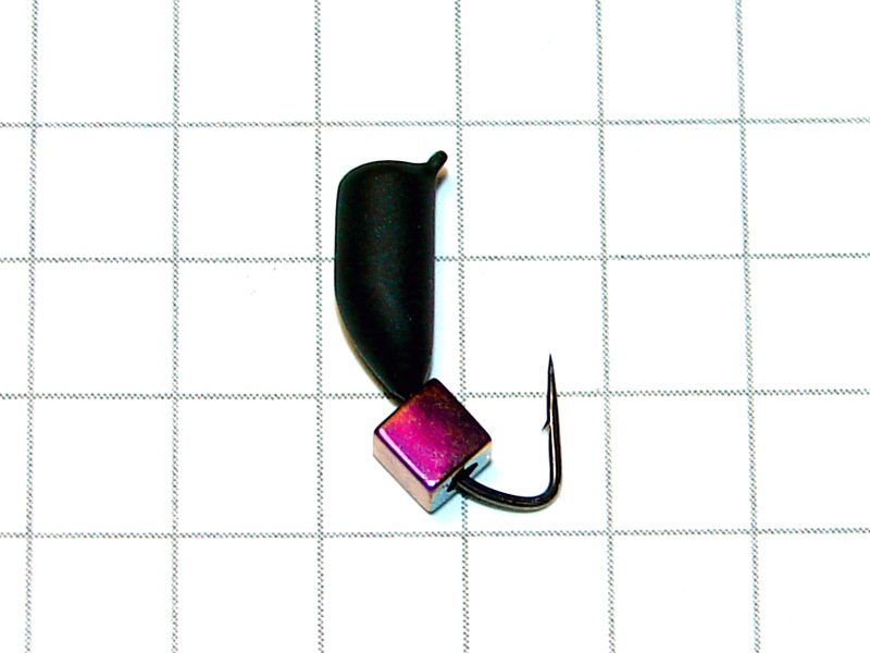 картинка D3,2 (0,85 гр) Мормышка УЛОВКА «гвоздик» с кубиком 4 мм (фиолетовый металлик) от магазина "Без насадки"
