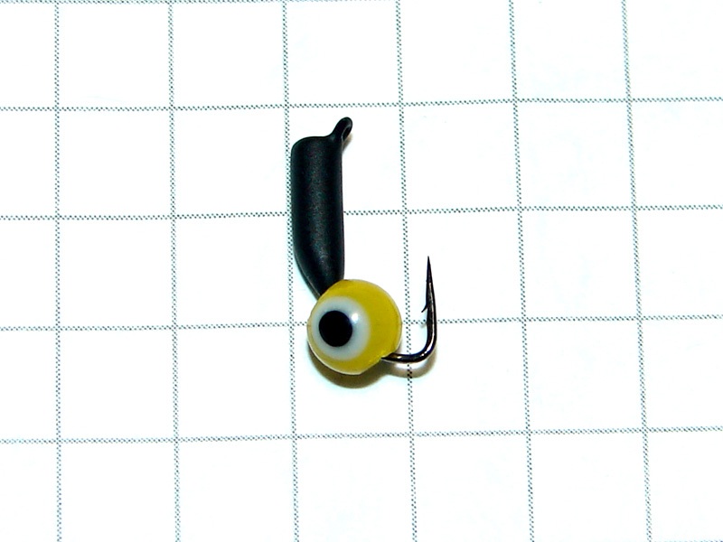 картинка D2,4 (0,40 гр) Мормышка УЛОВКА «окунёвый глаз» 4 мм (желтый) от магазина "Без насадки"
