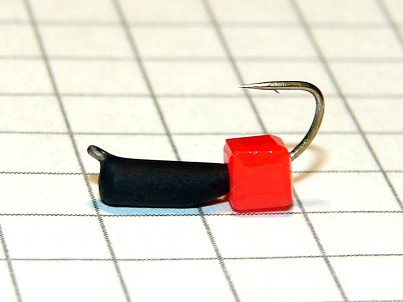 картинка D2,4 (0,40 гр) Мормышка УЛОВКА «гвоздекубик» 3,5 мм (красный) от магазина "Без насадки"