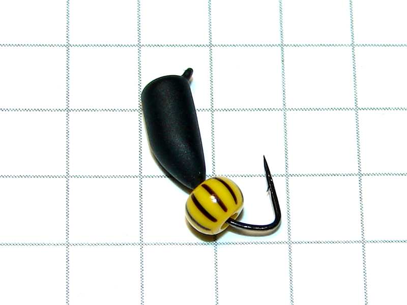 картинка D3,2 (0,85 гр) Мормышка УЛОВКА "арбуз" желтый 4 мм (тонкая полоска) от магазина "Без насадки"
