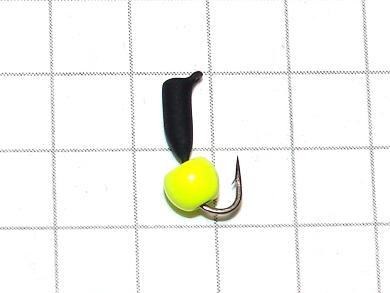 картинка D2 (0,28 гр) Мормышка УЛОВКА "гвоздик" с латунным шариком 3,2 мм, шартрез флуо от магазина "Без насадки"