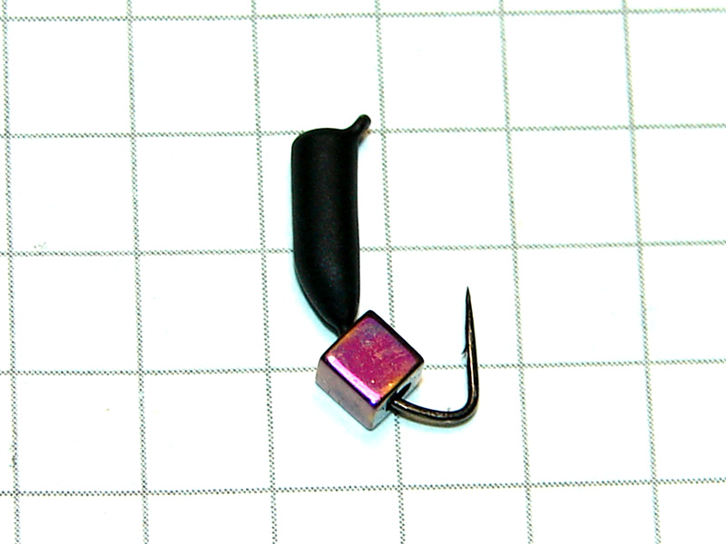 картинка D2,8 (0,65 гр) Мормышка УЛОВКА «гвоздик» с кубиком 4 мм (фиолетовый металлик) от магазина "Без насадки"