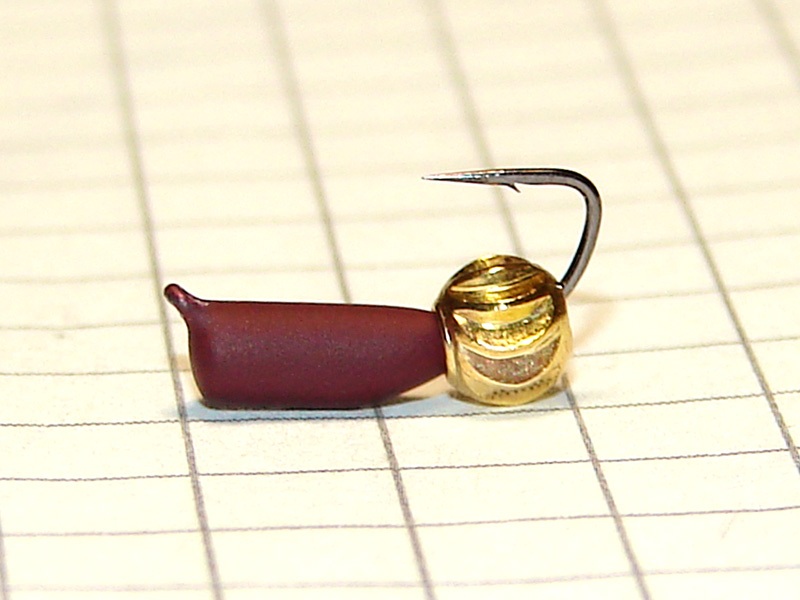 картинка D2,8 (0,62 гр) Мормышка УЛОВКА латунная бусина «ЗЕФИР», красный кирпич (золото) от магазина "Без насадки"