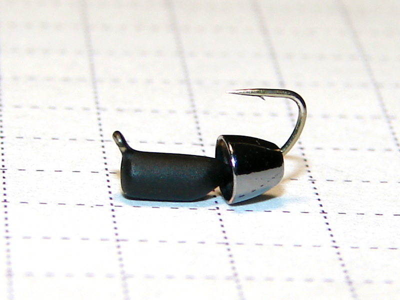 картинка D2,4 (0,30 гр) Мормышка УЛОВКА "гвоздик" латунный "колокольчик" 3 мм (чёрный никель) от магазина "Без насадки"