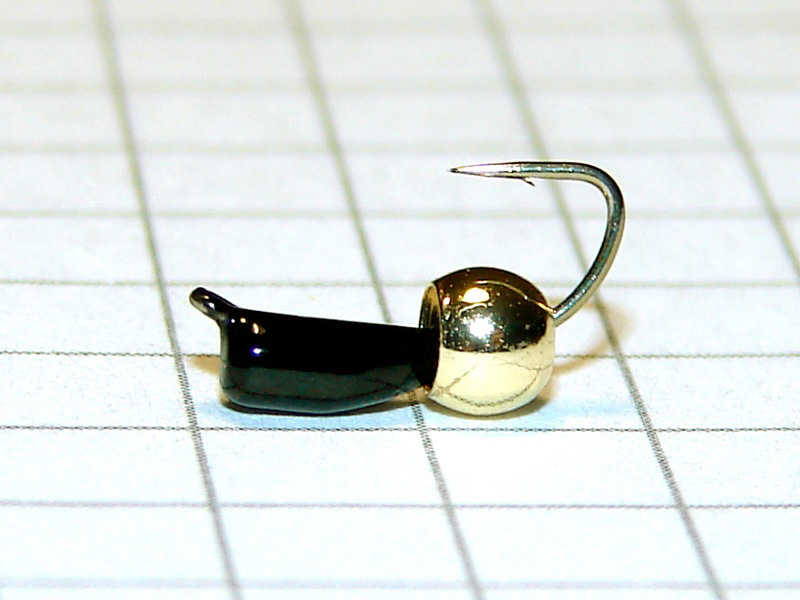 картинка D2,4 (0,35 гр) Мормышка УЛОВКА "гвоздик" с лат. шар. 3,2 мм (чёрный глянец) от магазина "Без насадки"