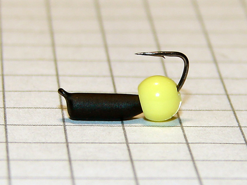 картинка D2,4 (0,40 гр) Мормышка УЛОВКА «неоновый шарик» 3,8 мм (желтый флуоресцентный) от магазина "Без насадки"