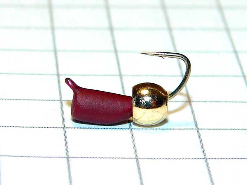 картинка D2,4 (0,35 гр) Мормышка УЛОВКА "гвоздик" с лат. шар. 3,2 мм (красный кирпич) от магазина "Без насадки"