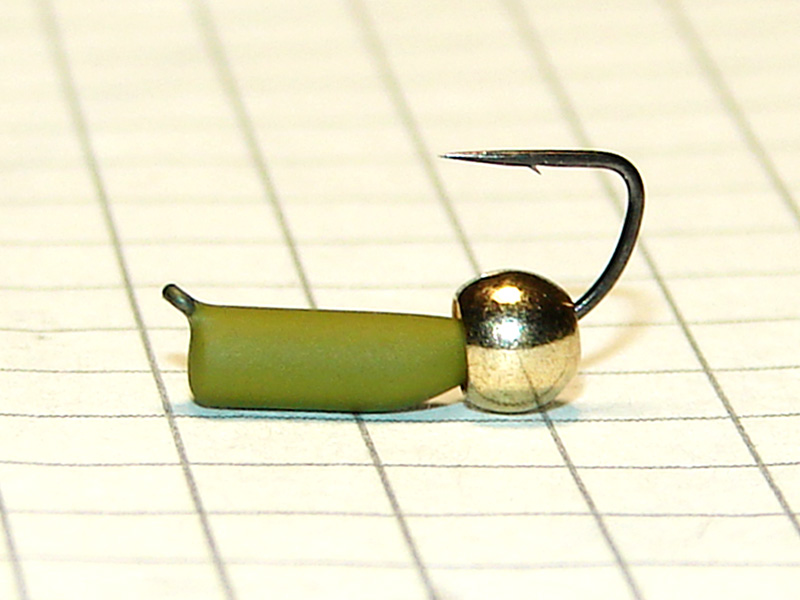 картинка D2,8 (0,75 гр) Мормышка УЛОВКА "гвоздик" с латунным шариком 3,8 мм (оливковый) от магазина "Без насадки"