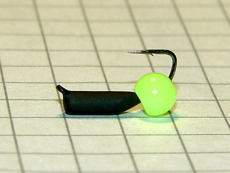 картинка D2,4 (0,40 гр) Мормышка УЛОВКА «неоновый шарик» 3,8 мм (салатовый флуоресцентный) от магазина "Без насадки"
