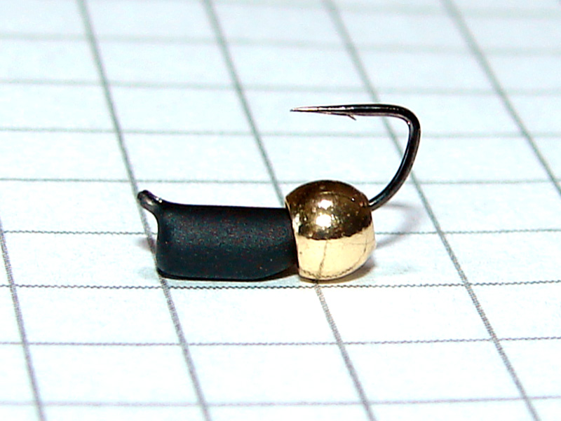 картинка D2,4 (0,35 гр) Мормышка УЛОВКА "гвоздик" с лат. шар. 3,2 мм (VARIVAS) чёрный матовый от магазина "Без насадки"