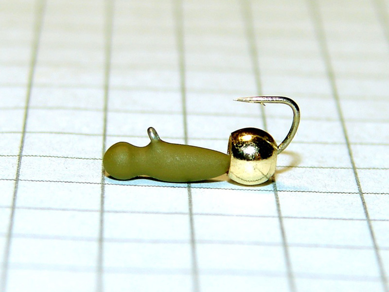 картинка D2 (0,40 гр) Мормышка вольфрамовая «ВЕСНЯНКА» латунь золото (оливковый), Уловка от магазина "Без насадки"