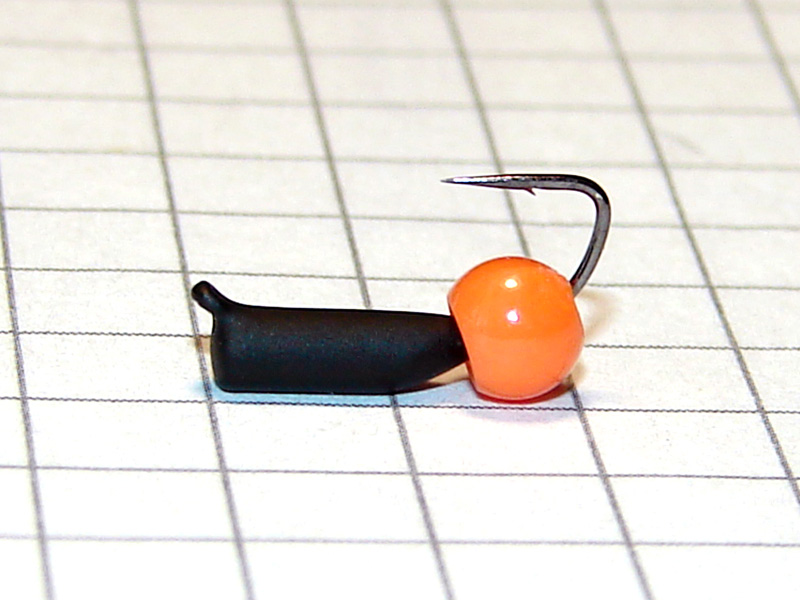 картинка D2,4 (0,40 гр) Мормышка УЛОВКА «неоновый шарик» 3,8 мм (морковный флуоресцентный) от магазина "Без насадки"