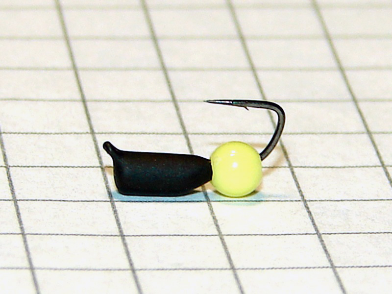 картинка D2,4 (0,25 гр) Мормышка УЛОВКА «неоновый шарик» 2 мм (желтый флуоресцентный) от магазина "Без насадки"