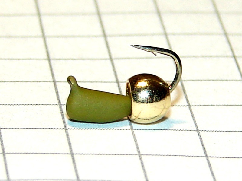 картинка D2,4 (0,40 гр) Мормышка УЛОВКА "гвоздик" с лат. шар. 3,8 мм (оливковый) от магазина "Без насадки"