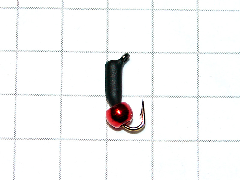картинка D2 (0,22 гр) Мормышка УЛОВКА «МИКРОБ» с латунным шариком 2,8 мм, красный металлик от магазина "Без насадки"
