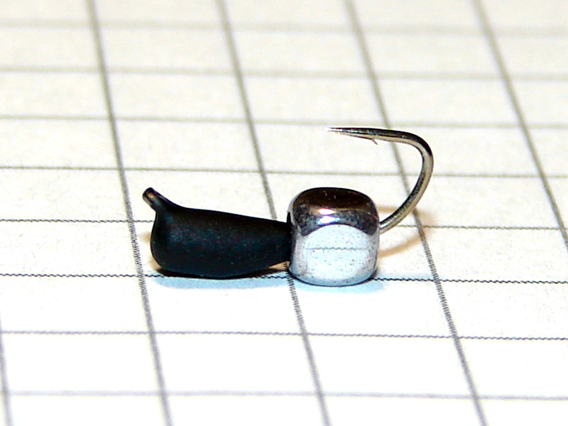 картинка D2,4 (0,30 гр) Мормышка УЛОВКА «гвоздик» с кубиком 3 мм (серебро) от магазина "Без насадки"