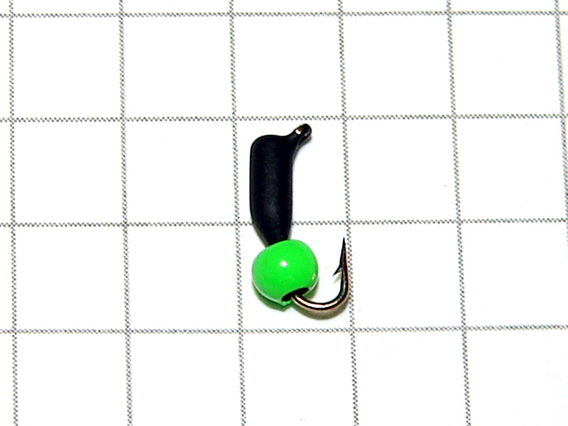 картинка D2 (0,22 гр) Мормышка УЛОВКА «МИКРОБ» с лат. шар. 2,8 мм, зелёный флуо от магазина "Без насадки"