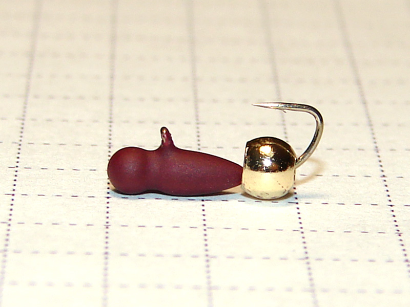 картинка D2,5 (0,50 гр) Мормышка вольфрамовая «ВЕСНЯНКА» латунь золото (красный кирпич), Уловка от магазина "Без насадки"