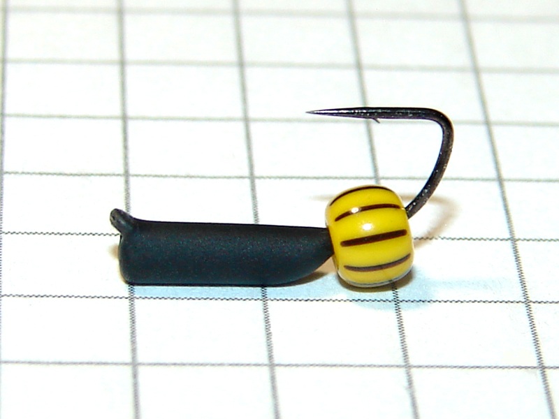 картинка D2,4 (0,50 гр) Мормышка УЛОВКА "арбуз" желтый 4 мм (тонкая полоска) от магазина "Без насадки"