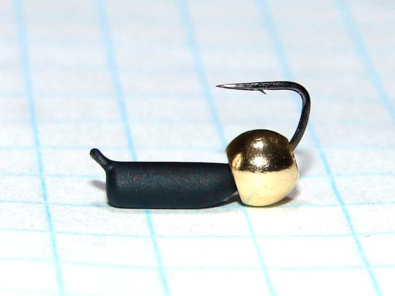 картинка D2,4 (0,52 гр) Мормышка УЛОВКА "гвоздик" с лат. шар. 3,8 мм (VARIVAS) чёрный матовый от магазина "Без насадки"